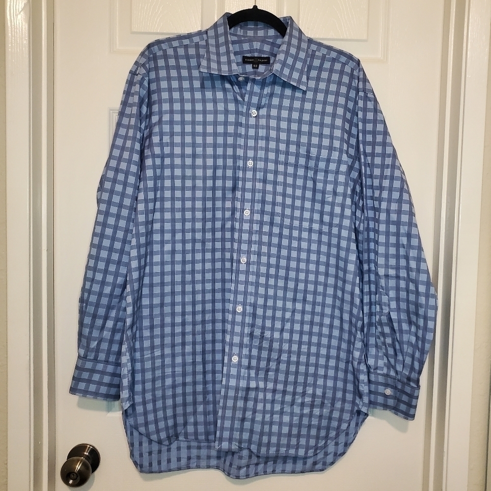 Robert Talbott Cotton Plaid Button Down Shirt Nec… - image 1